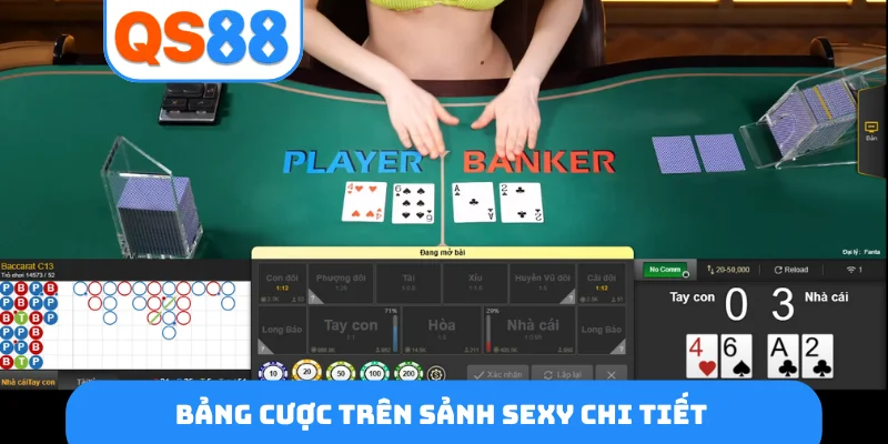 Bảng cược trên sảnh Sexy chi tiết